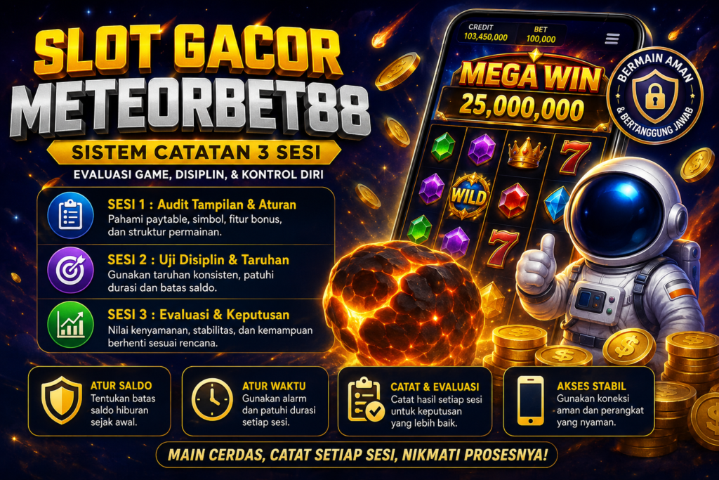Slot Gacor Meteorbet88 2026: Sistem Catatan 3 Sesi Terbaik